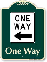 One Way Signature Sign Left Arrow