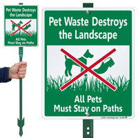Pet Waste Destroys The Landscape Sign