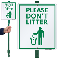 Please Do Not Litter with Graphic Sign