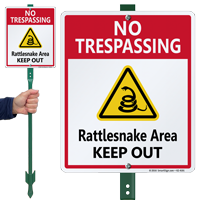 Rattlesnake Area Keep Out LawnBoss Sign