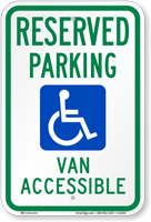 Reserved Parking Van Accessible Sign (with Graphic)