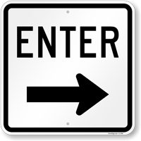 Enter (arrow) Aluminum Parking Sign