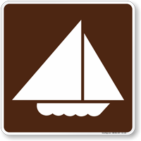 Sail Boating Symbol Sign For Campsite