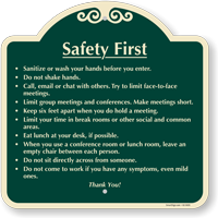 Sanitize Or Wash Your Hands Keep Six Feet Apart Signature Sign