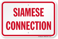 Siamese Connection Fire and Emergency Sign