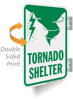 Tornado Shelter Double Sided Metal Sign