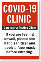 Use Hand Sanitizer and Face mask Clinic Safety Sign