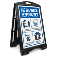 Use The Beach Responsibly Sidewalk Sign