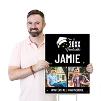 Vertical Custom Text Images Graduation Yard Sign