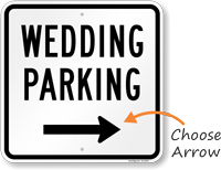 Wedding Parking Sign with Arrow