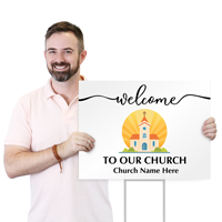 Welcome To Our Church Add Name Logo Yard Religious Sign