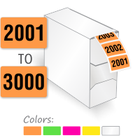2001 to 3000 Color Coded Sequential Number Labels