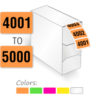 4001 5000 Consecutive Number Labels Roll in Dispenser