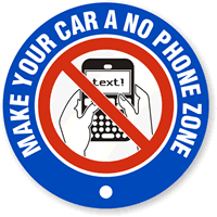 Make Your Car A No Phone Zone Label
