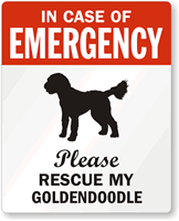 In Case Emergency, Rescue My Golden Doodle Label