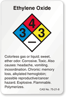 Ethylene Oxide NFPA Chemical Label
