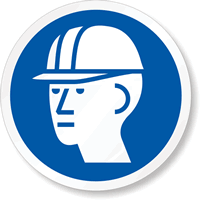 ISO M014   Wear Hard Hat Symbol Label