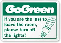 Go Green Please Turn Off The Lights Label