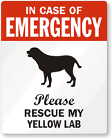In Case Emergency, Rescue My Yellow Lab Label