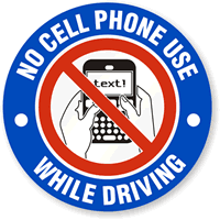 No Cellphone Use, While Driving (Graphic) Label