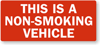 Non Smoking Vehicle Label