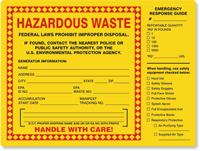 Hazardous Waste Handle with Care Label, PPE