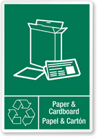 Paper & Cardboard, Papel Carton Recycling Label