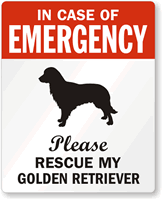 In Case Emergency, Rescue My Golden Retriever Label