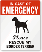 In Case Emergency, Rescue My Border Terrier Label