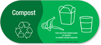 Compost, Food and Food-Related Paper Vinyl Recycling Sticker