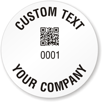 Customizable Text and Numbering QR Barcode Circle Label