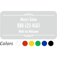 Customizable Name and Number, Designer Single Sided Label