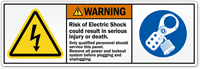 Risk Of Electric Shock Result In Injury Label