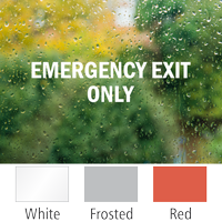 Emergency Exit Only Die Cut Glass Window Decal