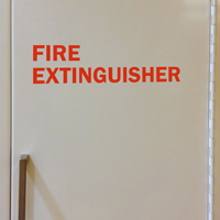 Fire Extinguisher Die Cut Glass Door Label