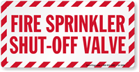 Fire Sprinkler Shut Off Value Label