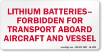 Lithium Batteries Forbidden Label