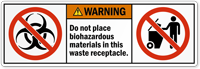 No Biohazardous Materials in Waste Receptacle Label