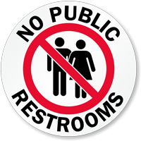 No Public Restrooms Glass Door Decal