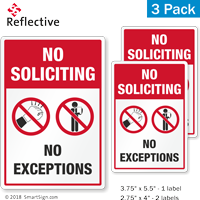 No Soliciting No Exceptions Label Set