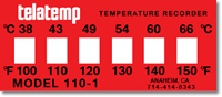 Non-Reversible Temperature Indicator Labels 100-150°F/38-66°C
