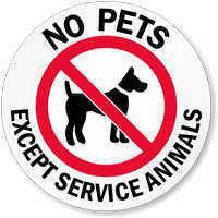 Only Service Animals Glass Door Decal