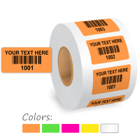 Custom Color Coded Consecutive Barcode Number Labels Roll