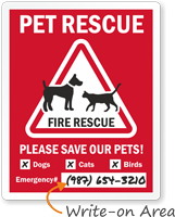 Pet Fire Rescue Window Decal
