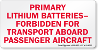 Primary Lithium Batteries Label