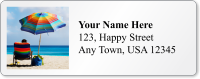Custom Address Label With Seaside Beach Chairs Symbol
