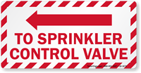 To Sprinkler Control Valve Label with Left Arrow