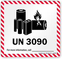 UN 3090 Lithium Battery Label