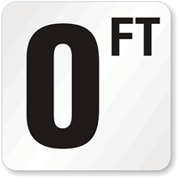 0 Feet Pool Depth Marker