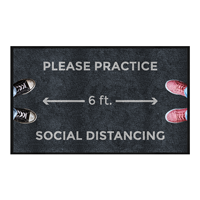 Please Practice Social Distancing Message Mat